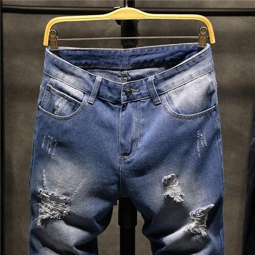Denim shorts male summer jeans men jean shorts bermuda skate board harem mens jogger ankle ripped wave denim shorts 2019 new