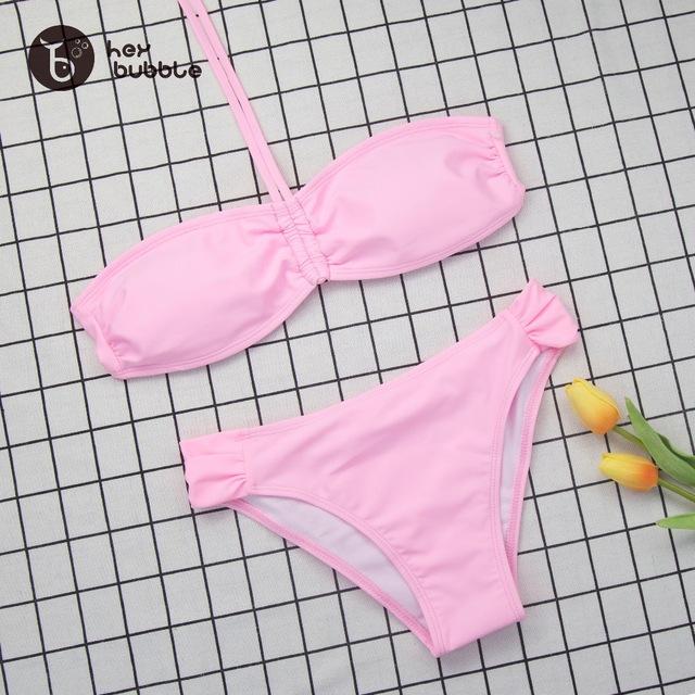 Bikini 2019 Swimwsuit Women Sexy Swimwear Push up Bikini Bandage Halter Bikini Set Low Waist Padded Beachwear Drop shipping S-XL
