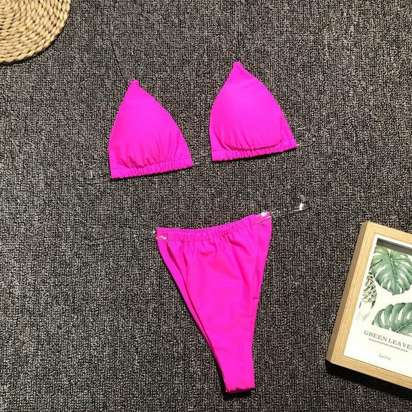 Bikini Transparente Swimsuit 2019 Sexy Bikini Micro Swimsuit Large Size Yellow Swimwear Thong Biquini Push Up Swimming Suit