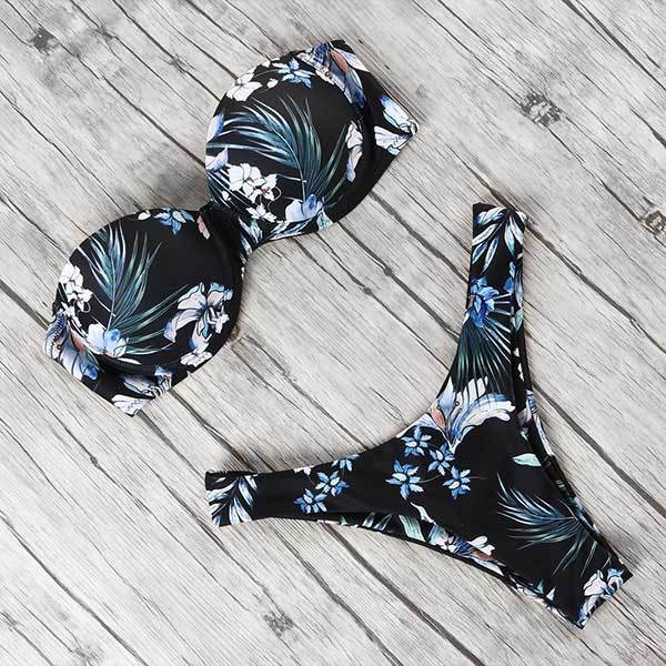 animal print leopard bikini push up swimsuit sexy women bikini set 2019 brazilian thong bathing suit bandeau beach wear swimwear